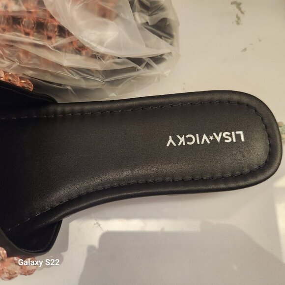 Lisa Vicky "Magical" Pink Beaded Slides. NIB. Size 9 - Picture 6 of 9